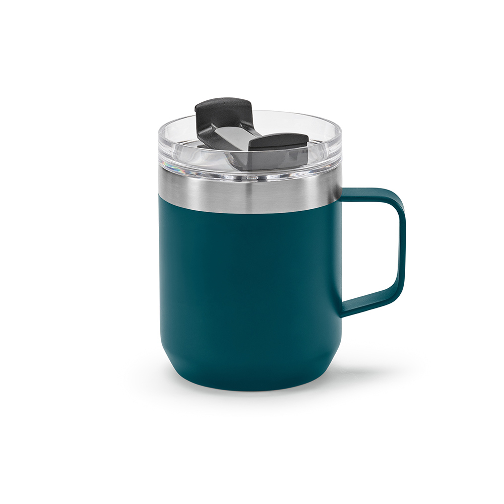 Mug inox recyclé promotionnel 440ml Shinano Bleu pétrole